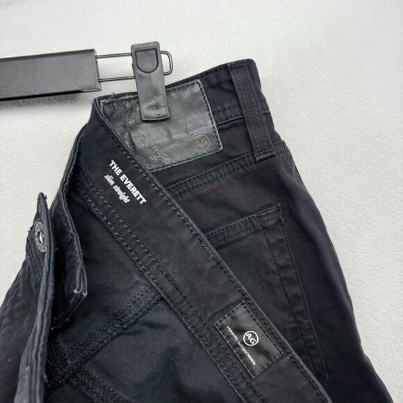 AG Adriano Goldschmied Pants Men's 36x34 Fits 36x32 Black Chino Slim Straight - Picture 7 of 9